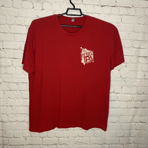 Sam Adams Rebel IPA TShirt Mens XL Red Soft Next Level 2 Sided Boston Brewing Co - Picture 1 of 6